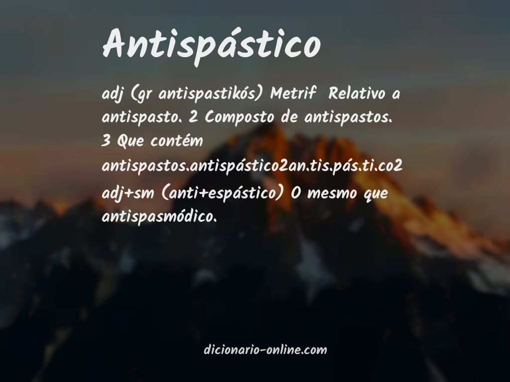 Significado de antispástico