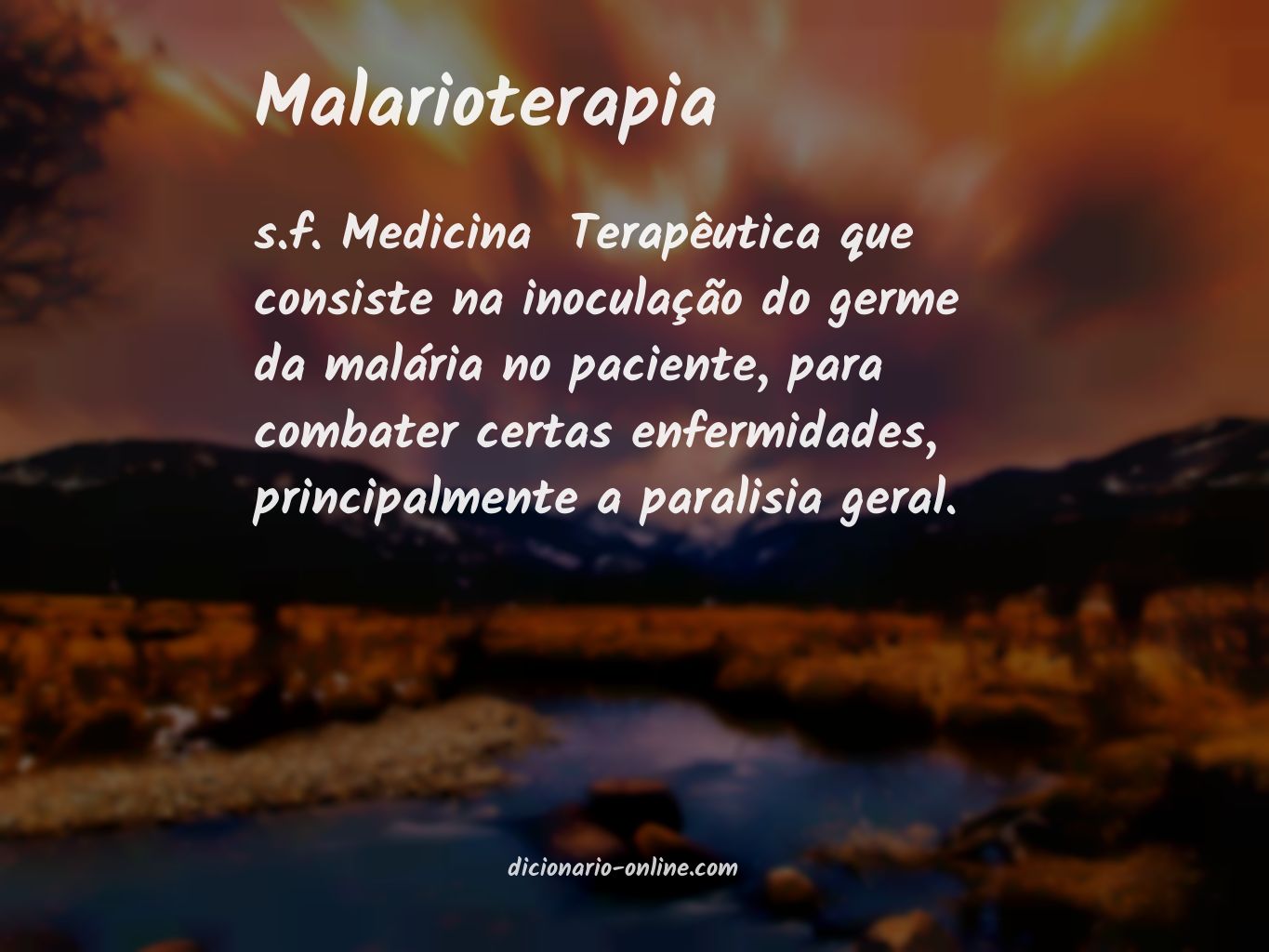 Significado de malarioterapia