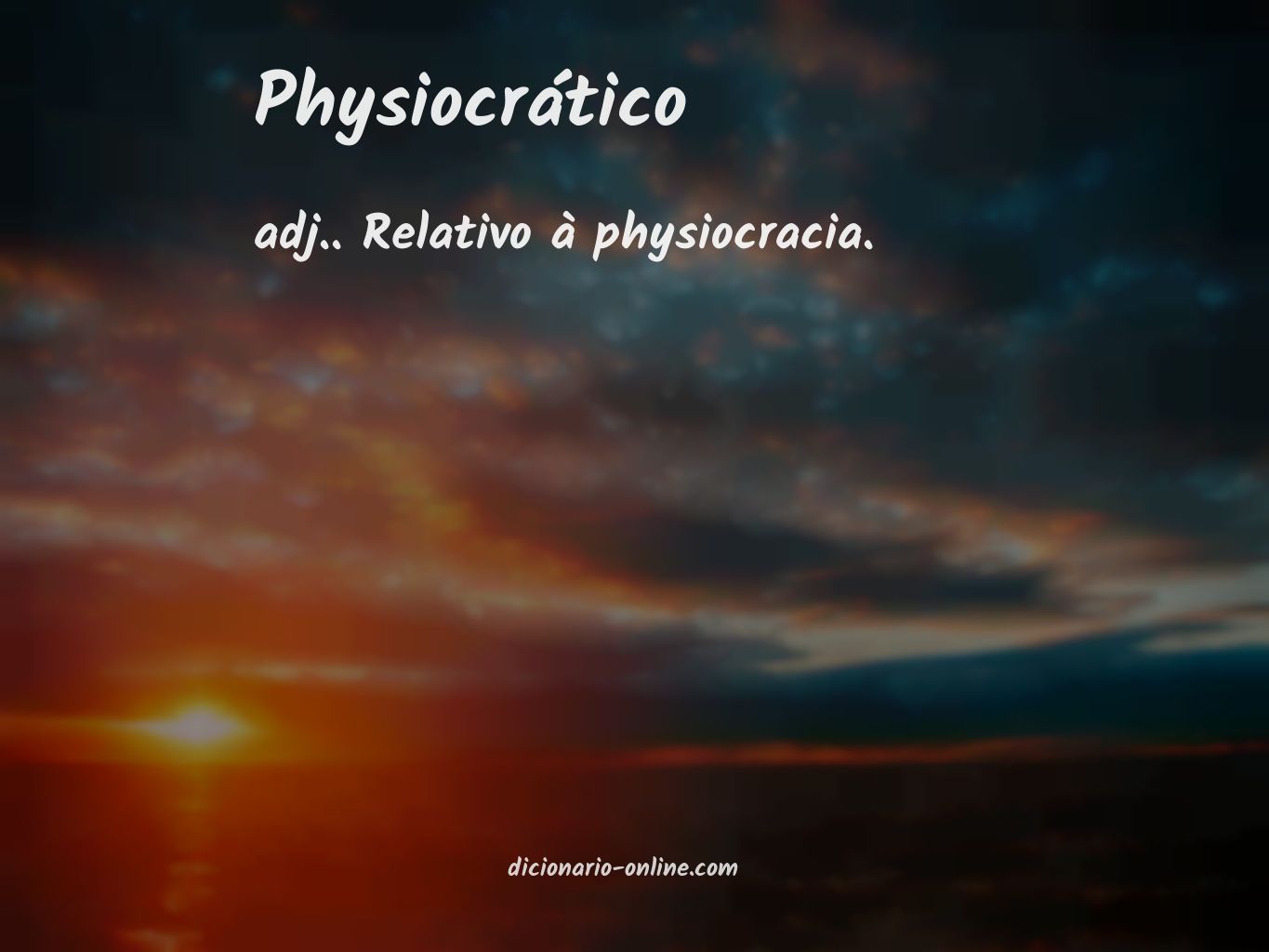 Significado de physiocrático