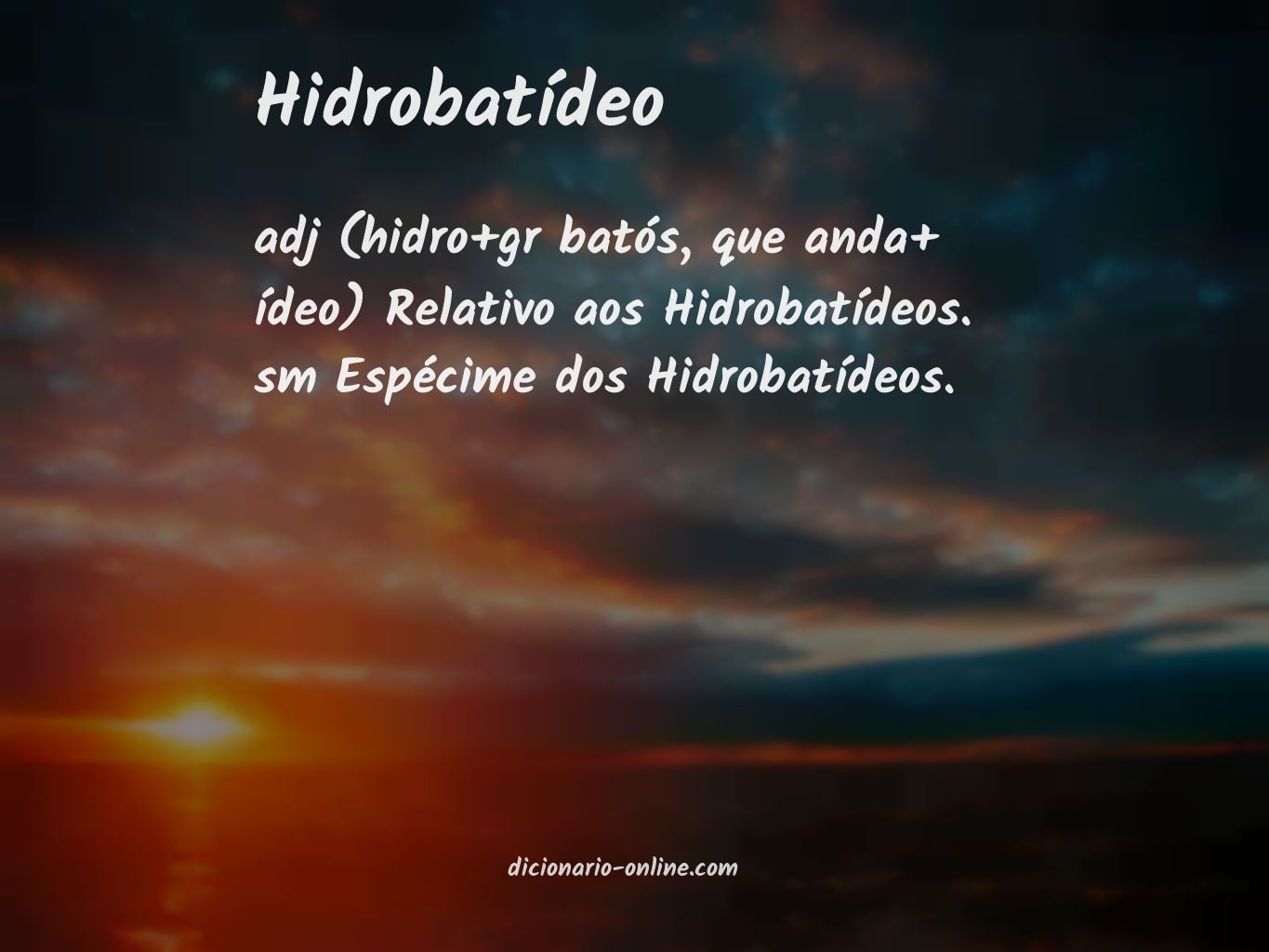 Significado de hidrobatídeo