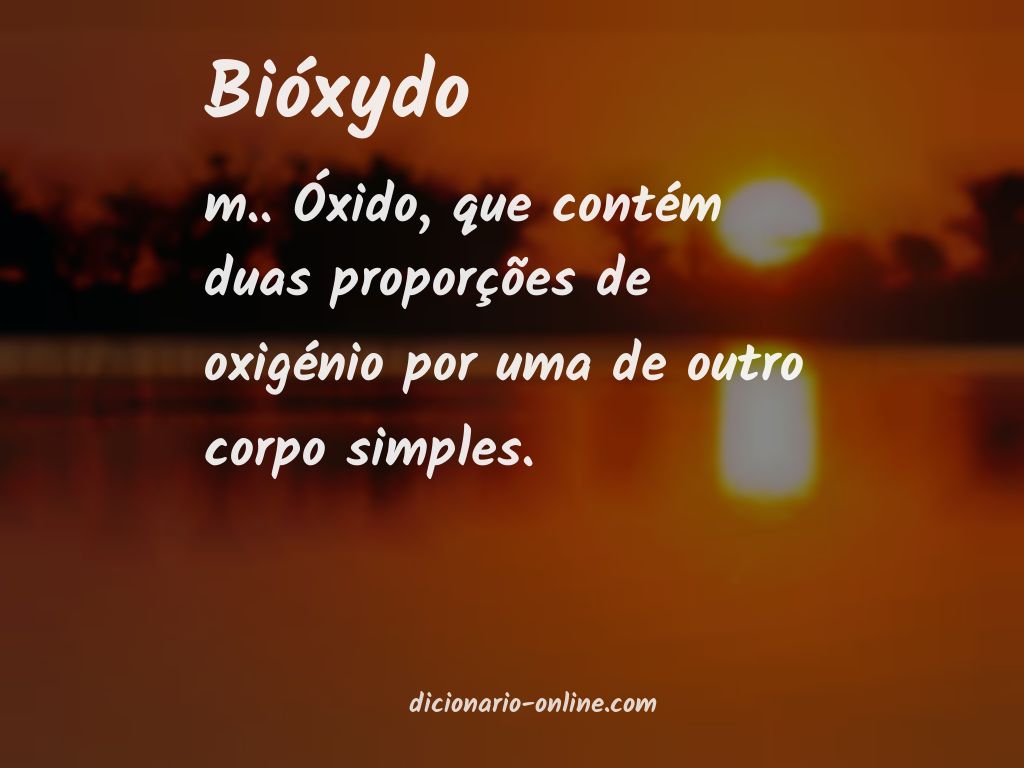 Significado de bióxydo