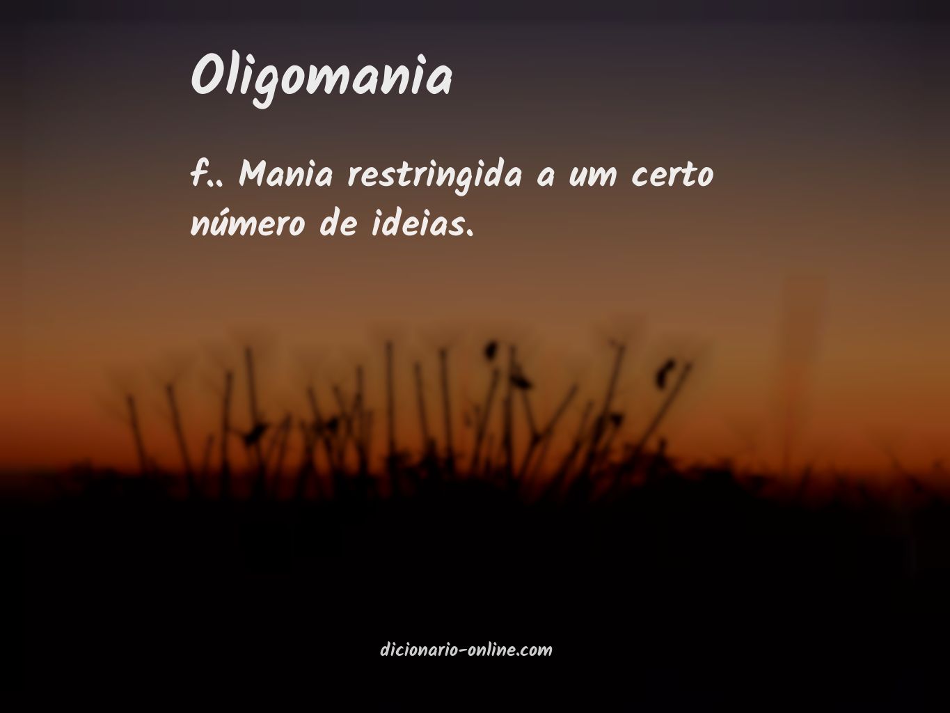 Significado de oligomania