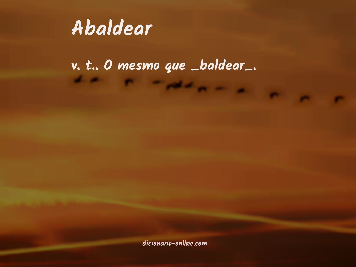 Significado de abaldear