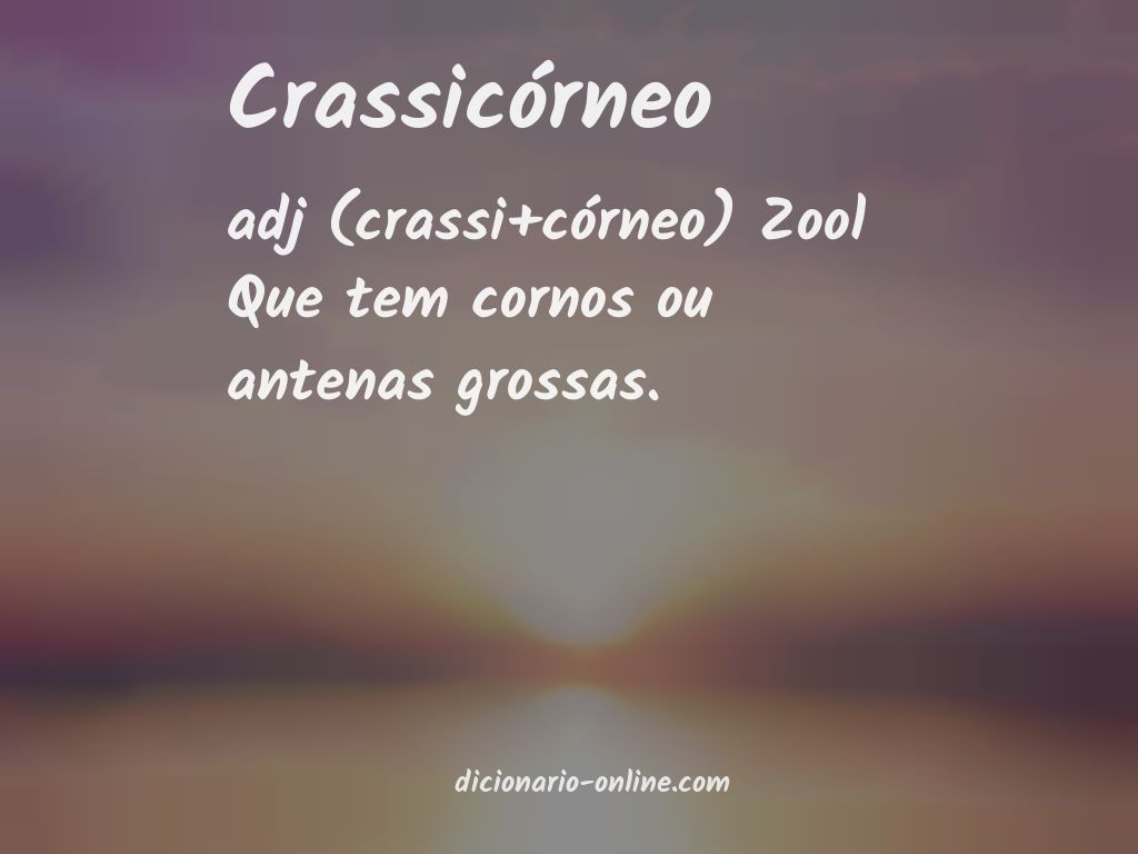 Significado de crassicórneo