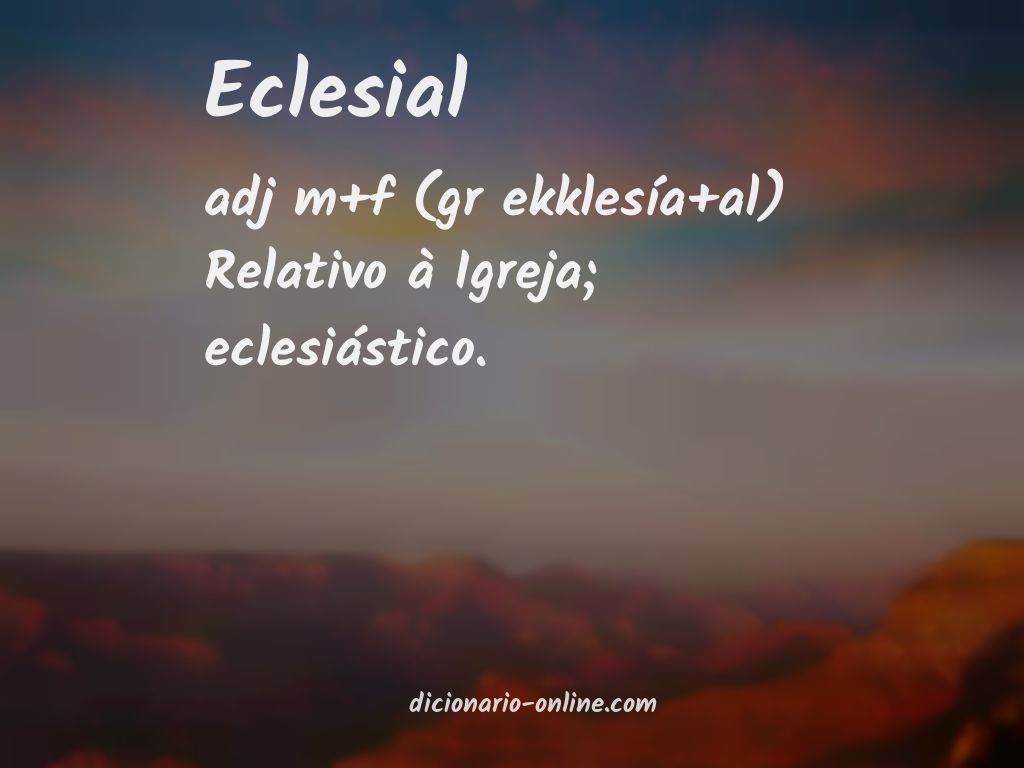 Significado de eclesial