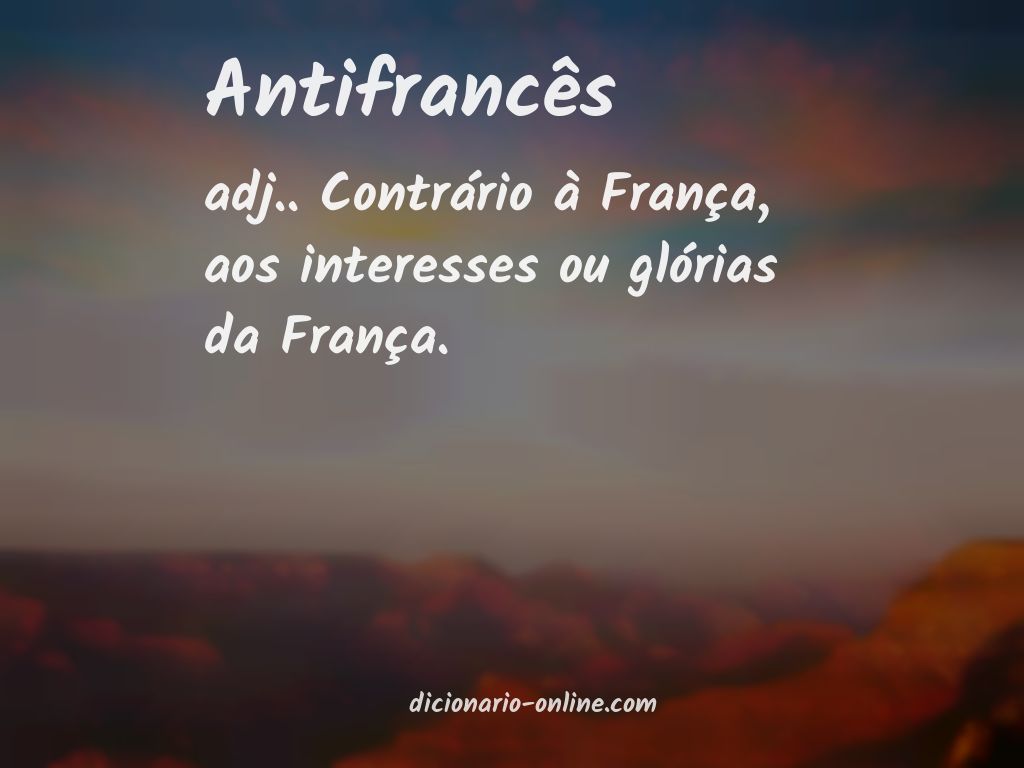 Significado de antifrancês