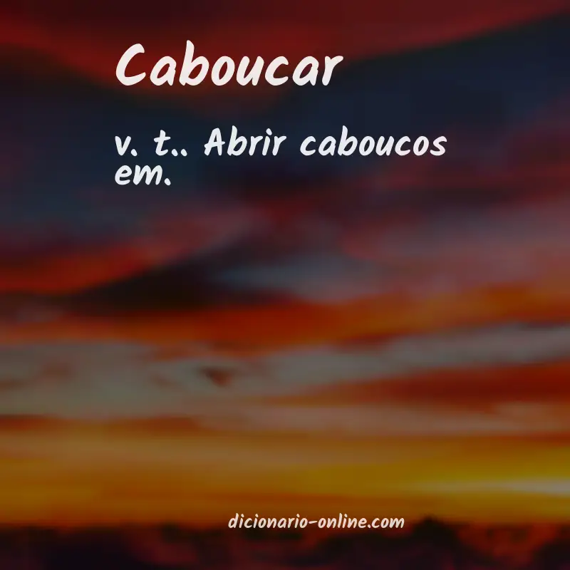 Significado de caboucar