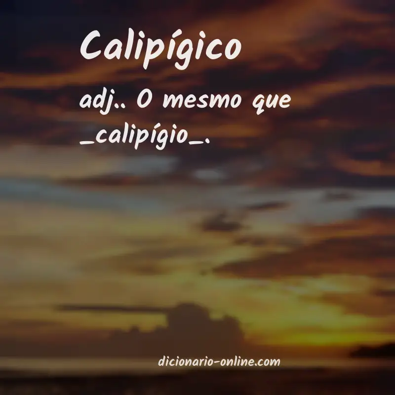 Significado de calipígico