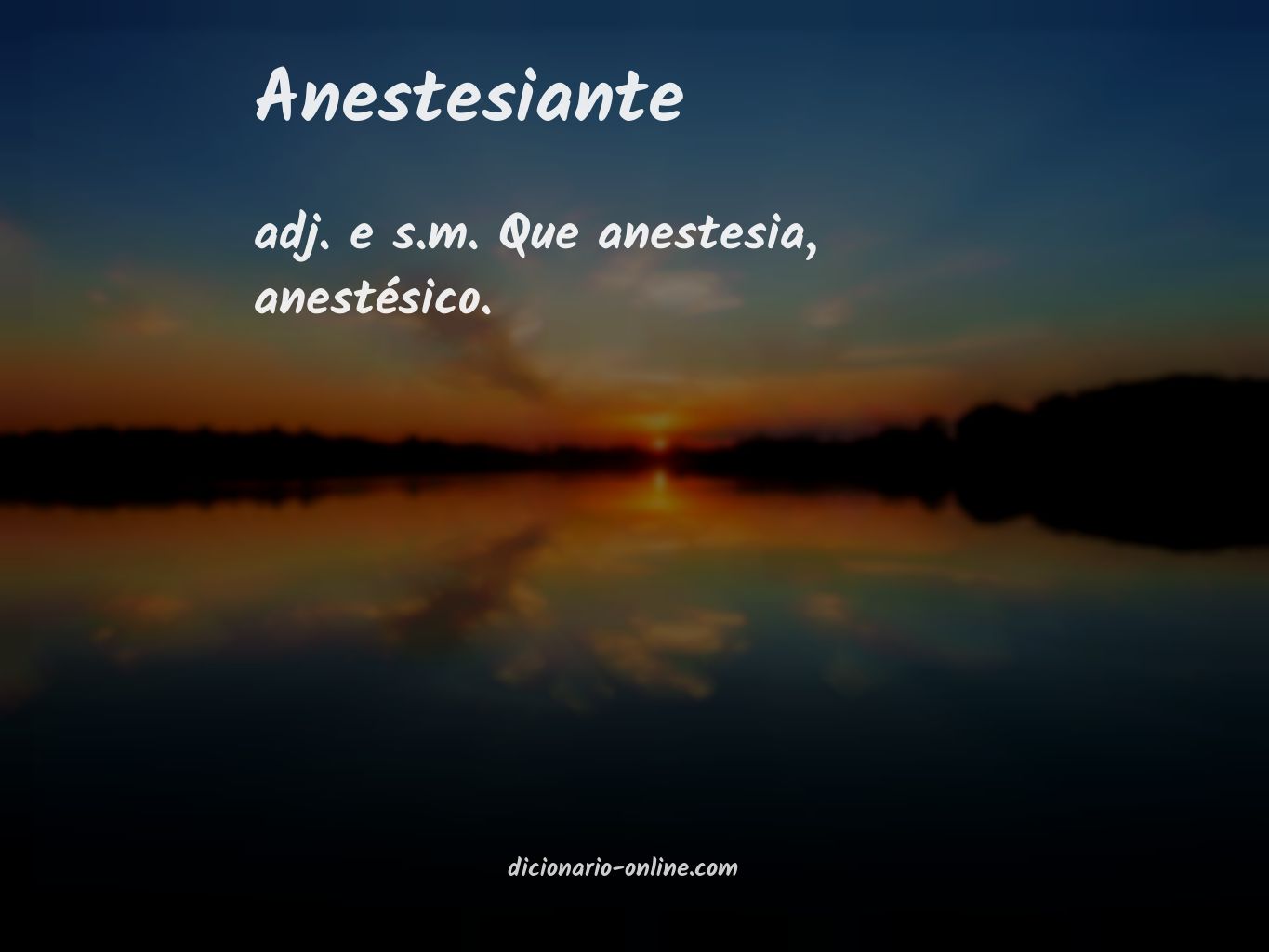 Significado de anestesiante