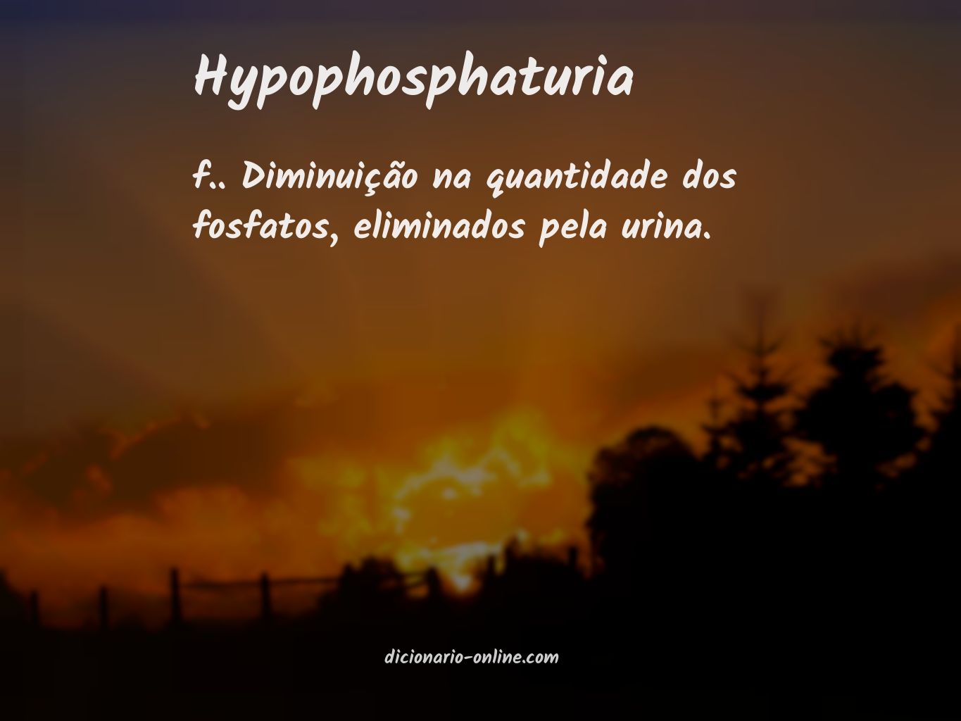 Significado de hypophosphaturia