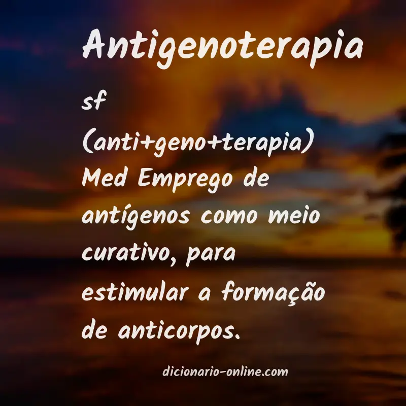 Significado de antigenoterapia