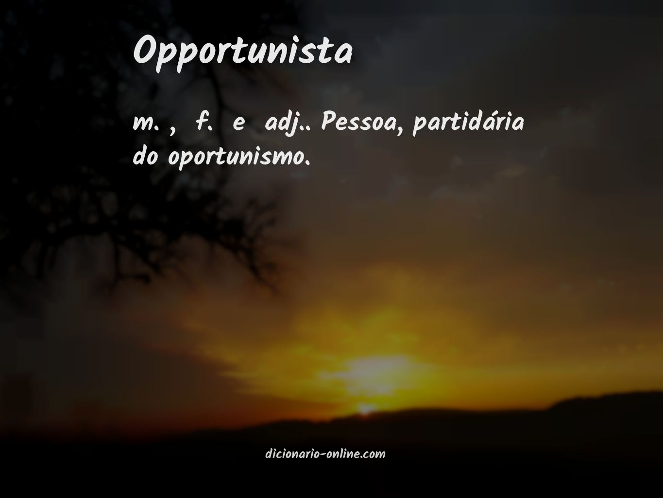 Significado de opportunista