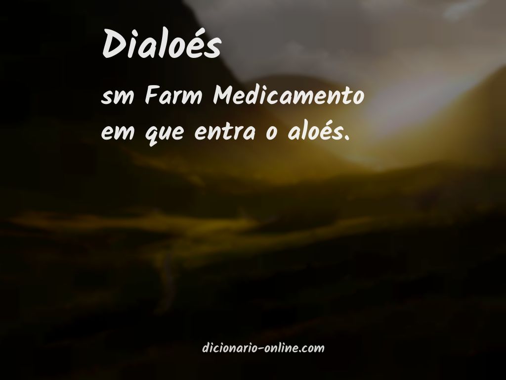 Significado de dialoés