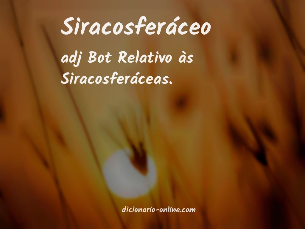 Significado de siracosferáceo