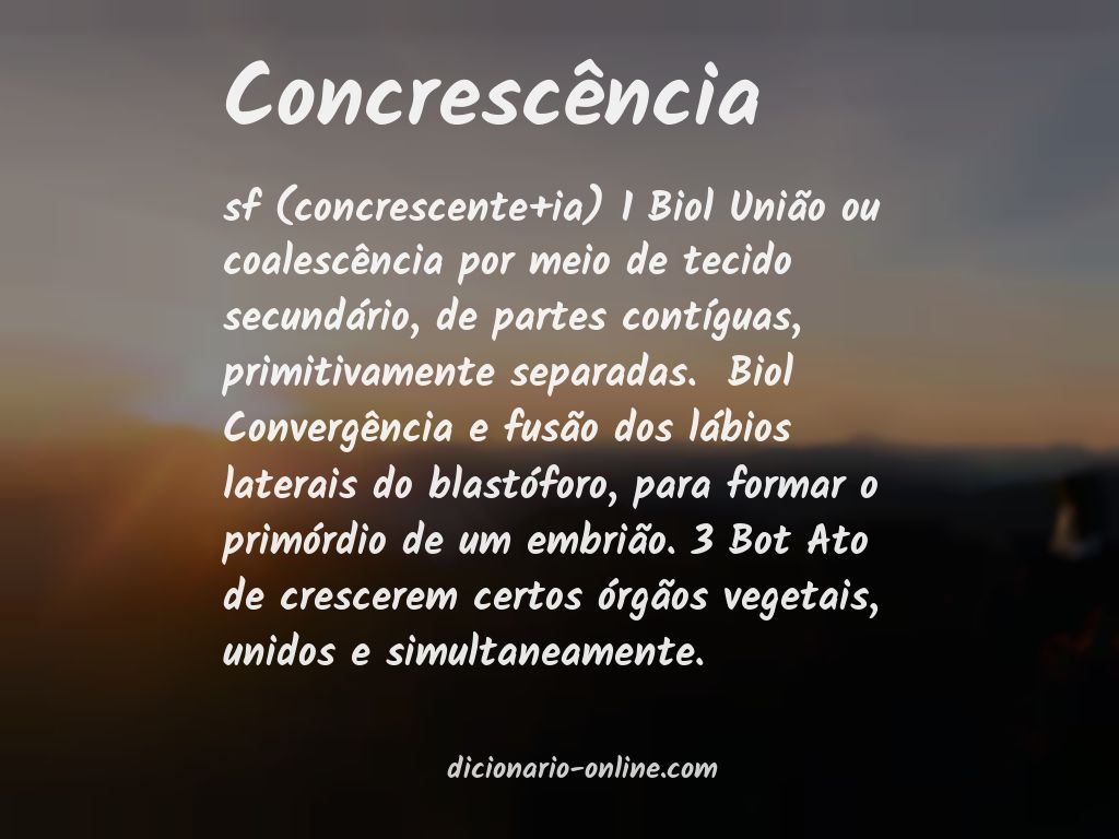 Significado de concrescência