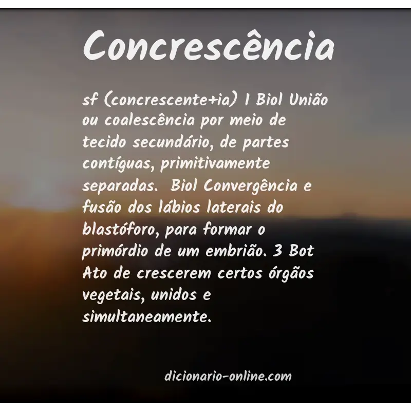Significado de concrescência