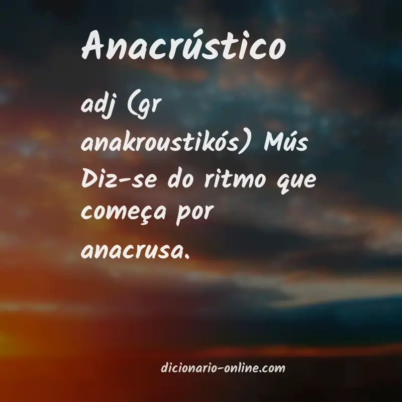 Significado de anacrústico