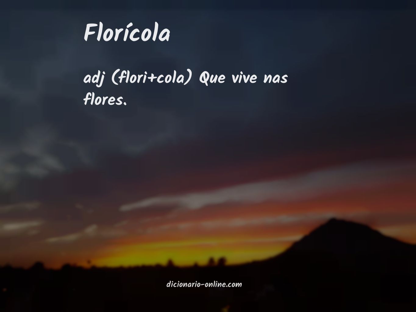 Significado de florícola