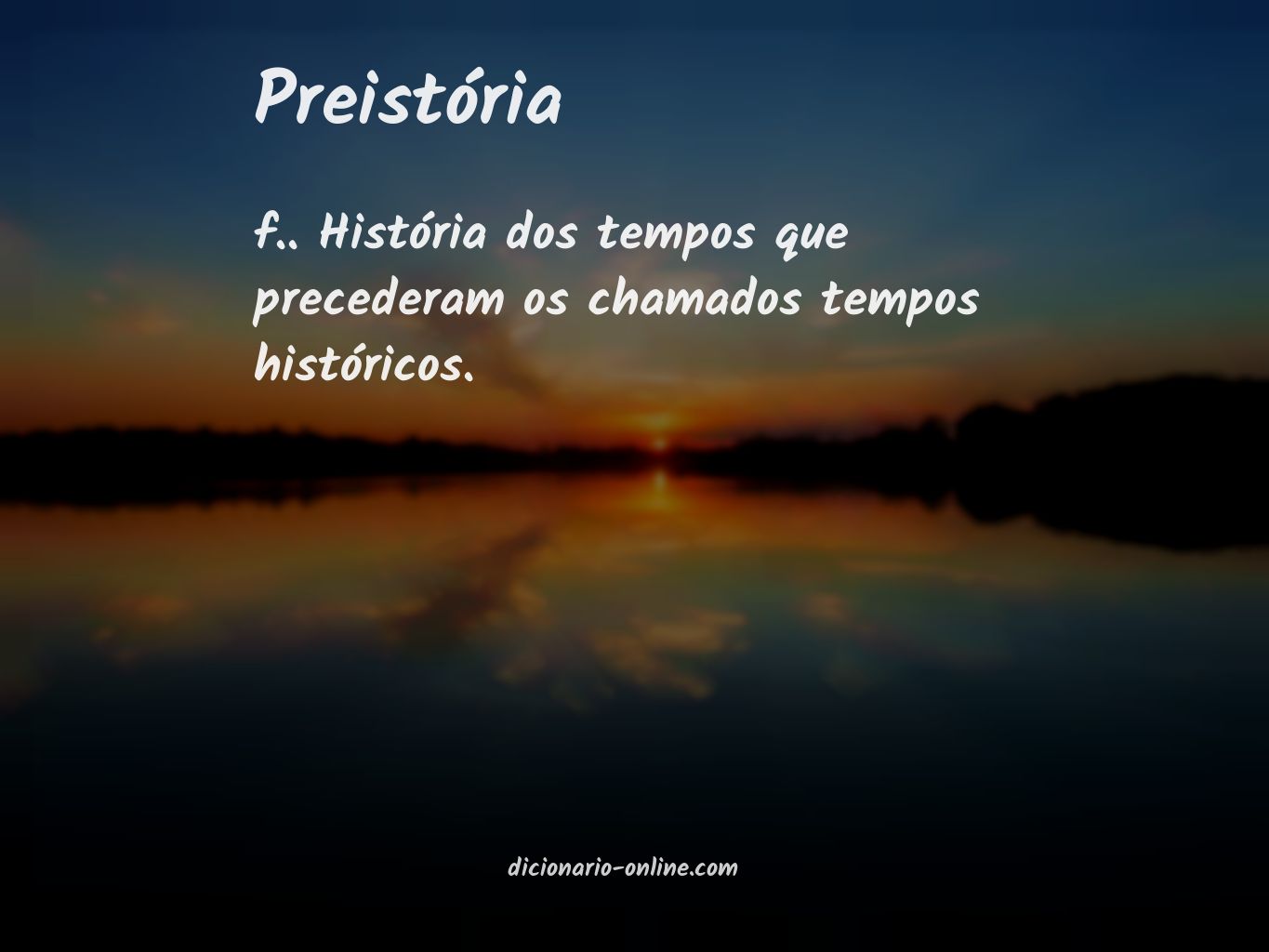 Significado de preistória