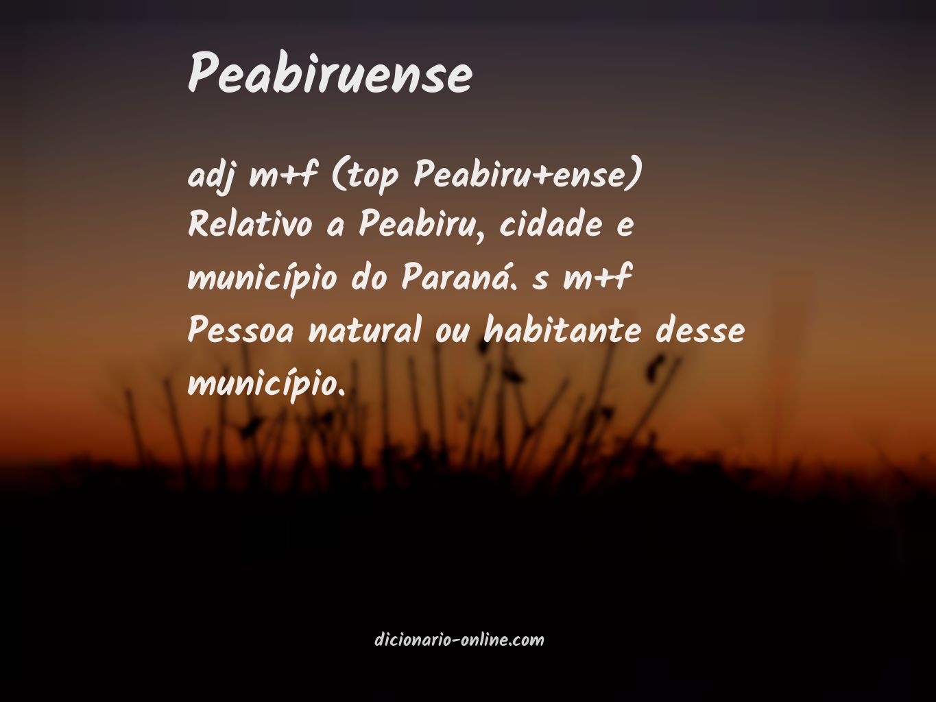 Significado de peabiruense