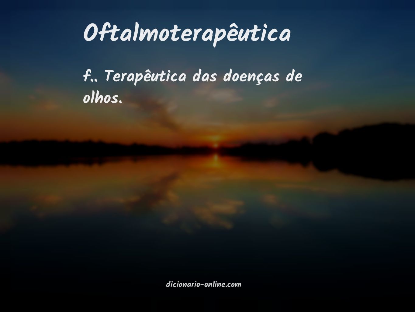 Significado de oftalmoterapêutica