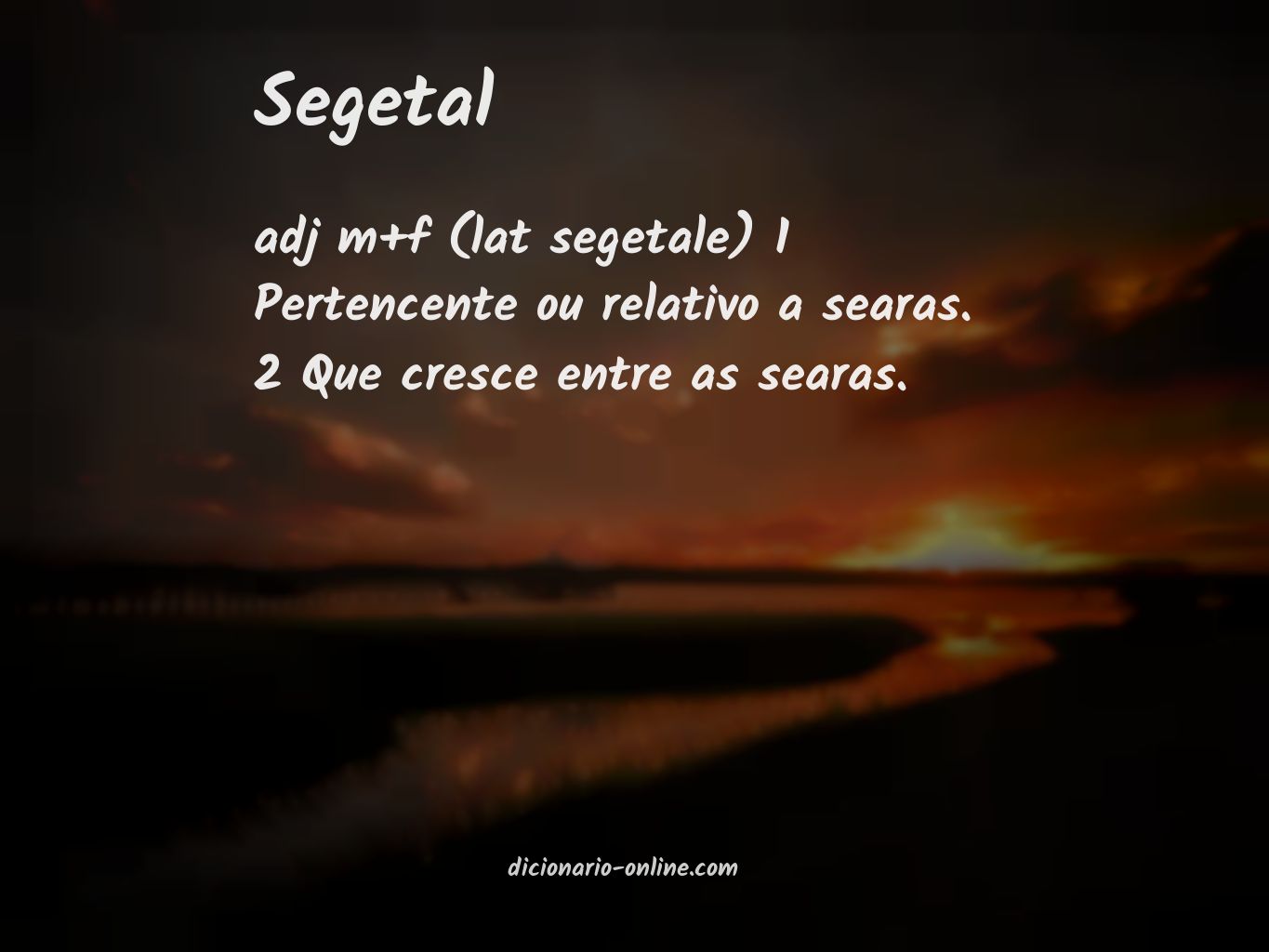 Significado de segetal