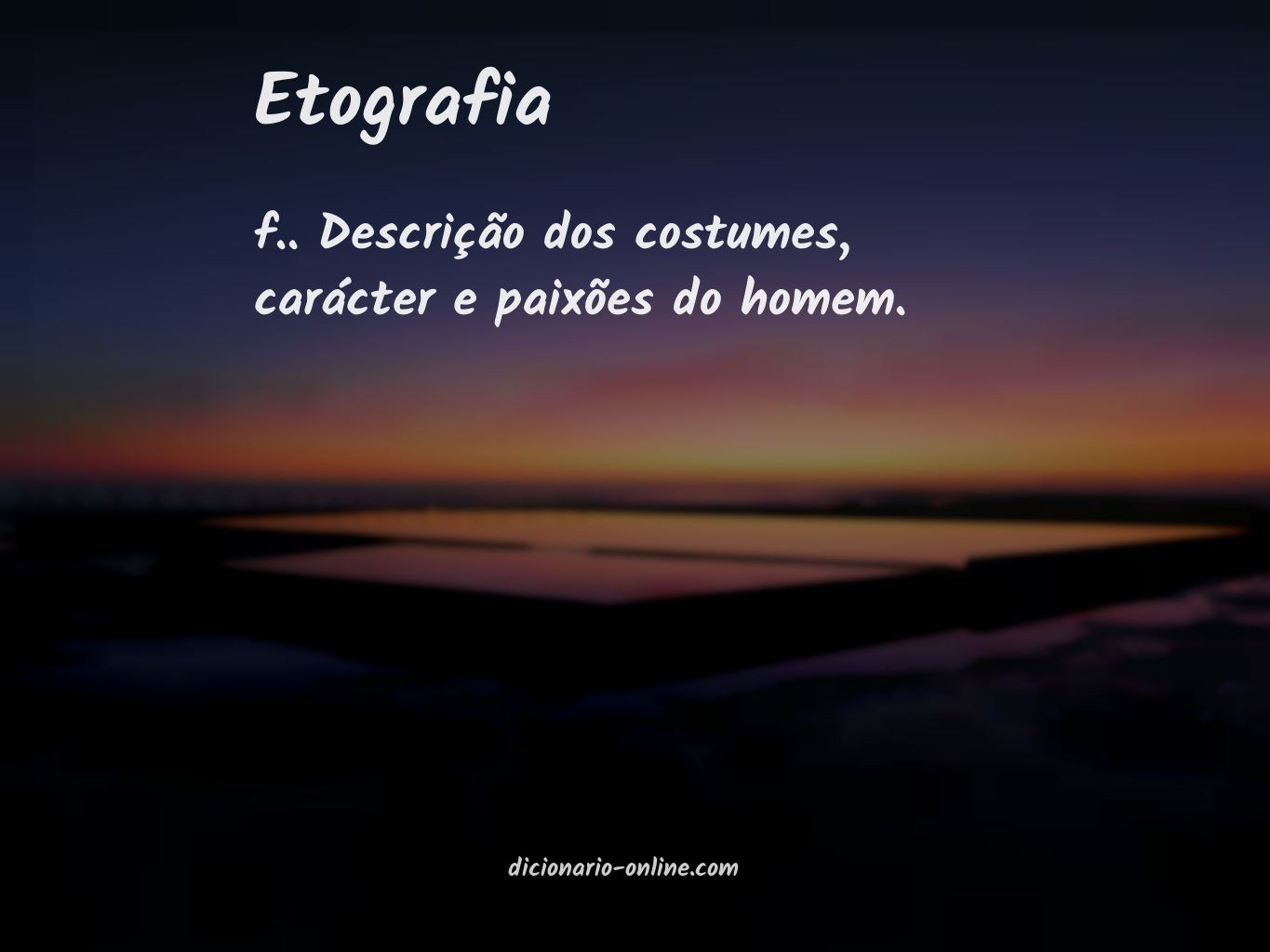 Significado de etografia