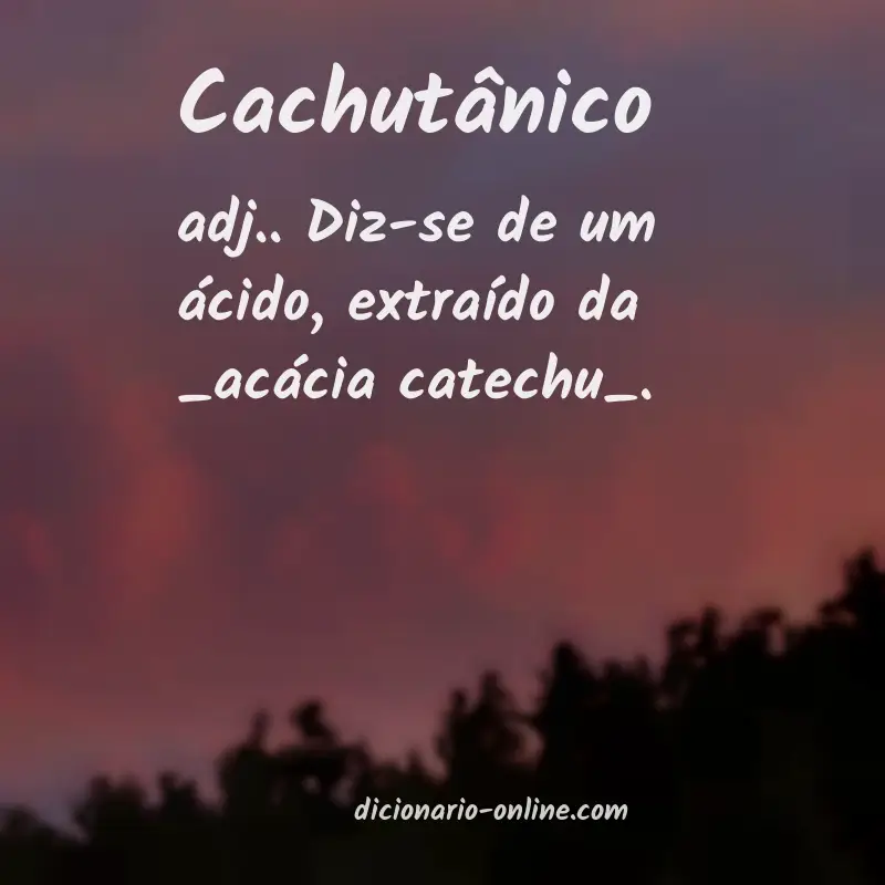 Significado de cachutânico