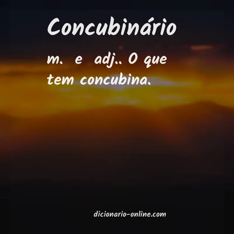 Significado de concubinário