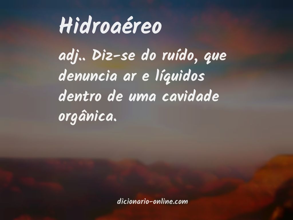 Significado de hidroaéreo