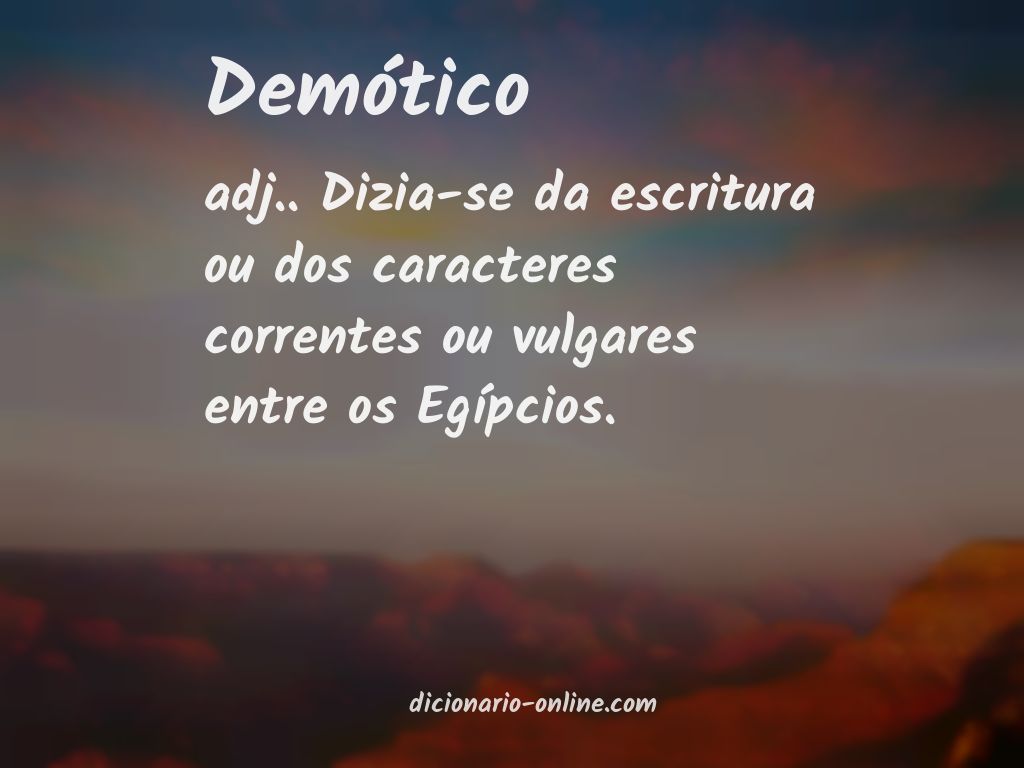 Significado de demótico