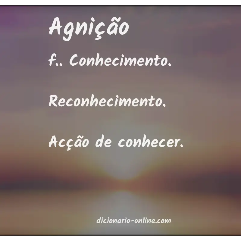 Significado de agnição