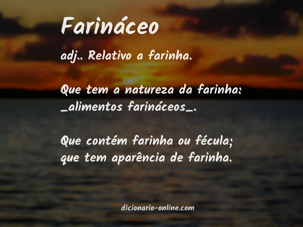 Significado de farináceo