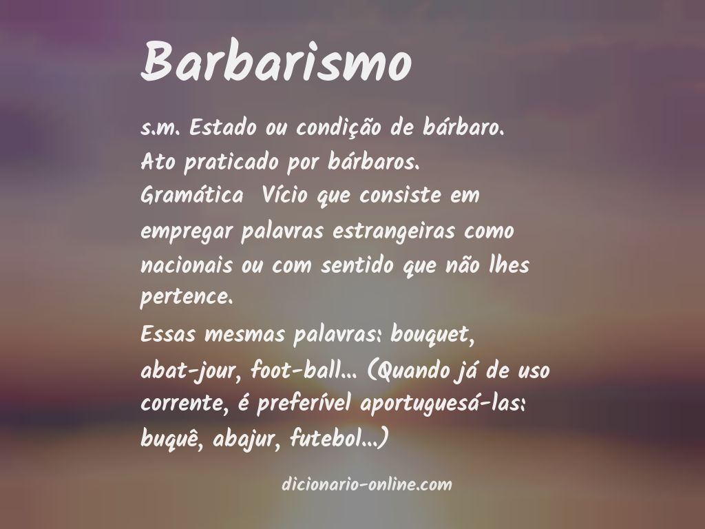 Significado de barbarismo