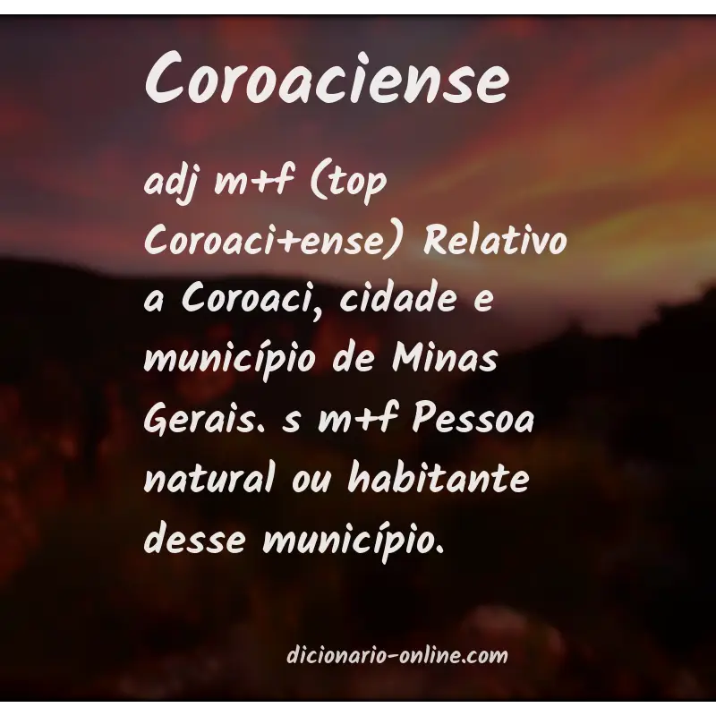 Significado de coroaciense