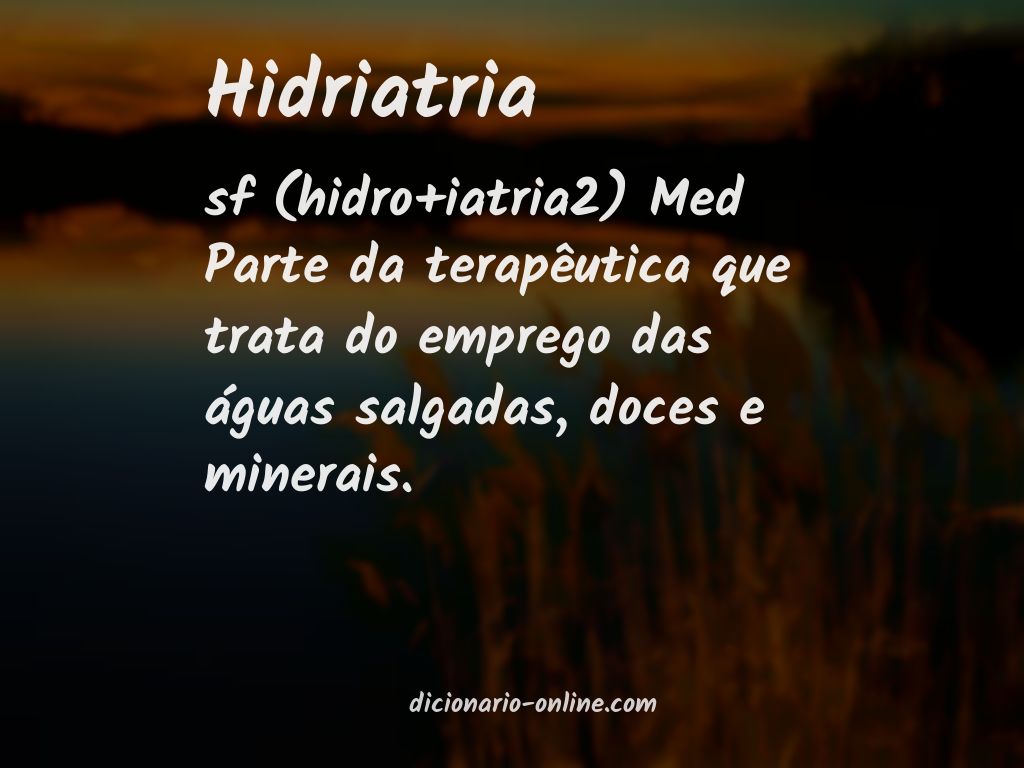 Significado de hidriatria