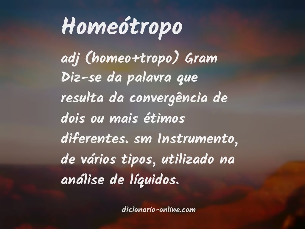 Significado de homeótropo