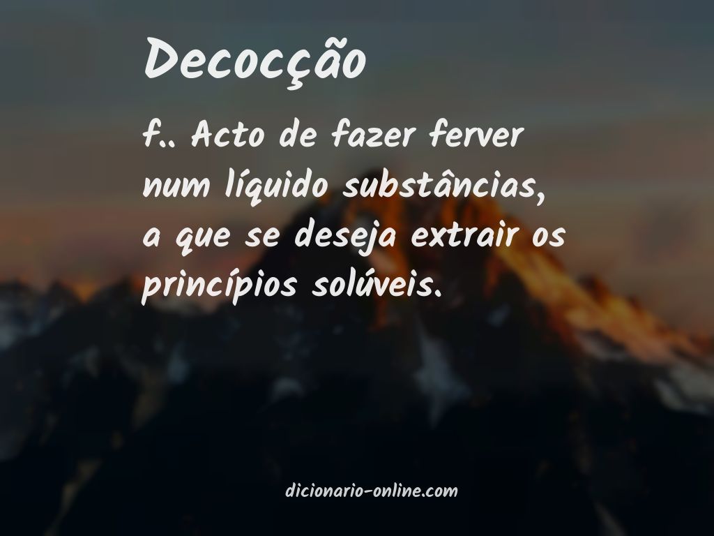 Significado de decocção