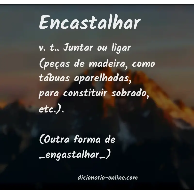 Significado de encastalhar
