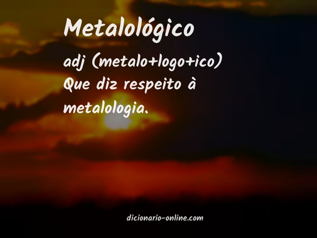 Significado de metalológico