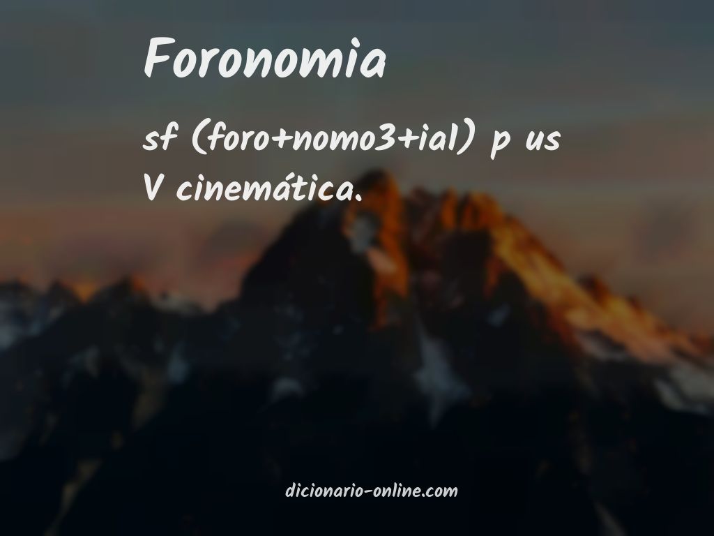 Significado de foronomia