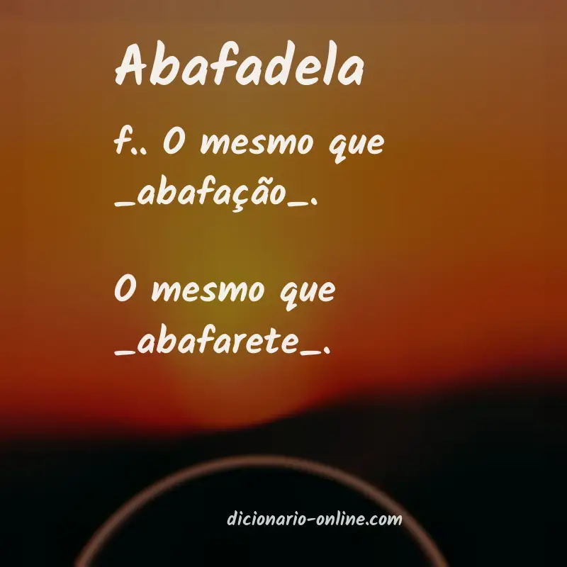 Significado de abafadela