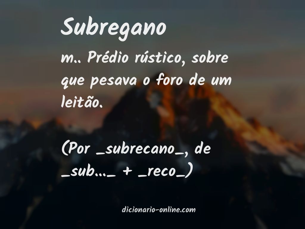 Significado de subregano