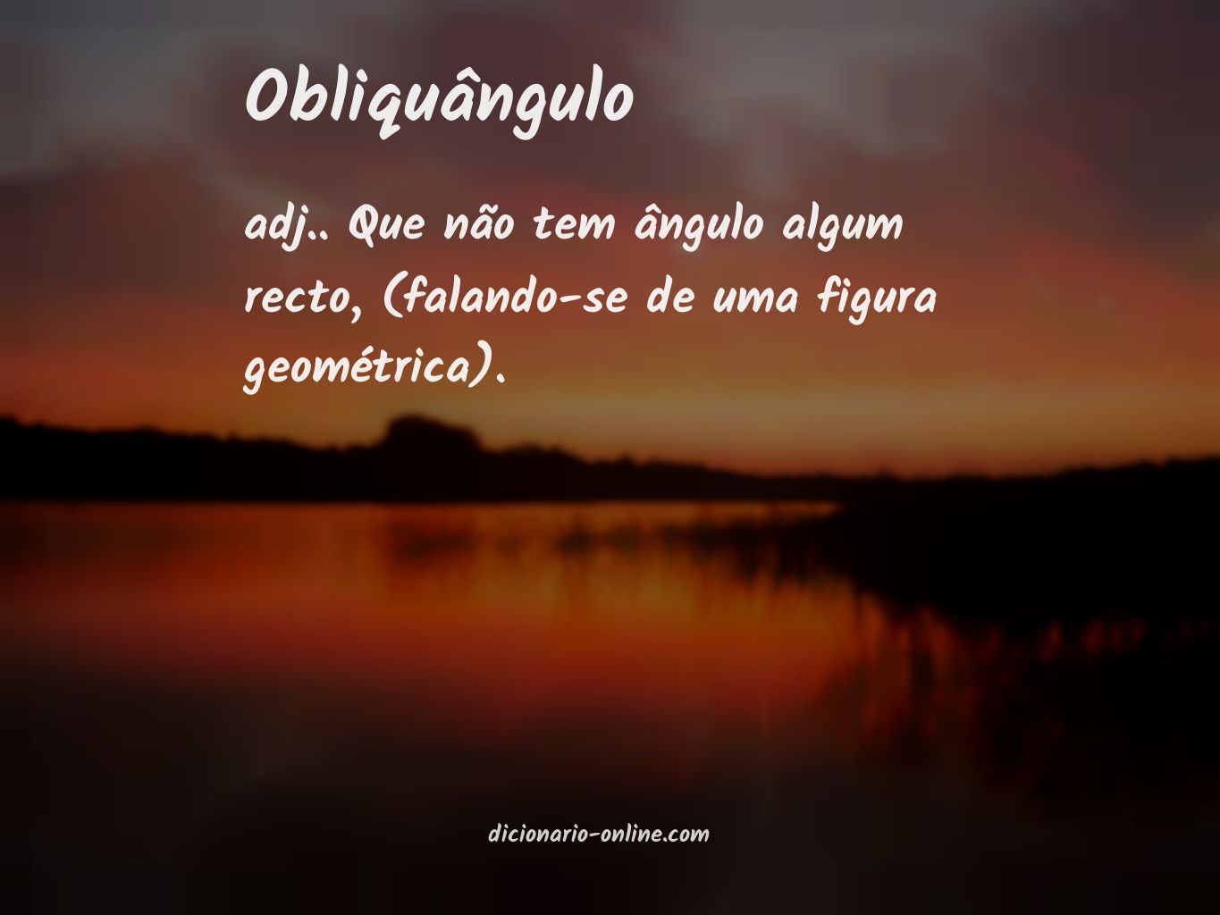 Significado de obliquângulo