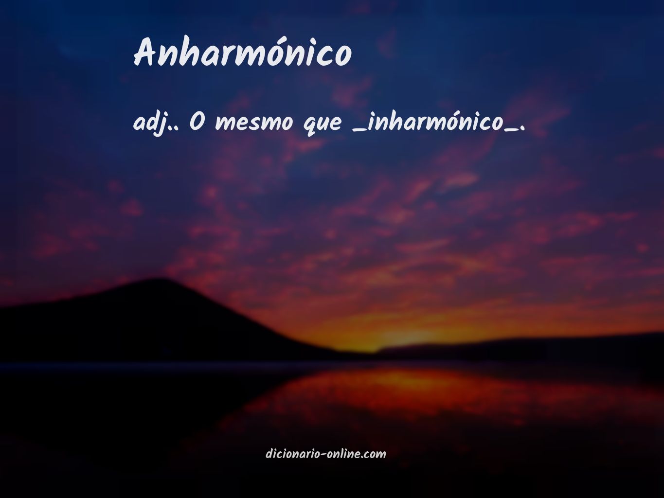 Significado de anharmónico