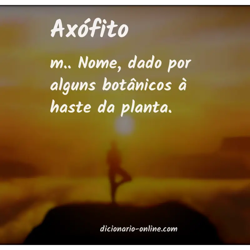 Significado de axófito