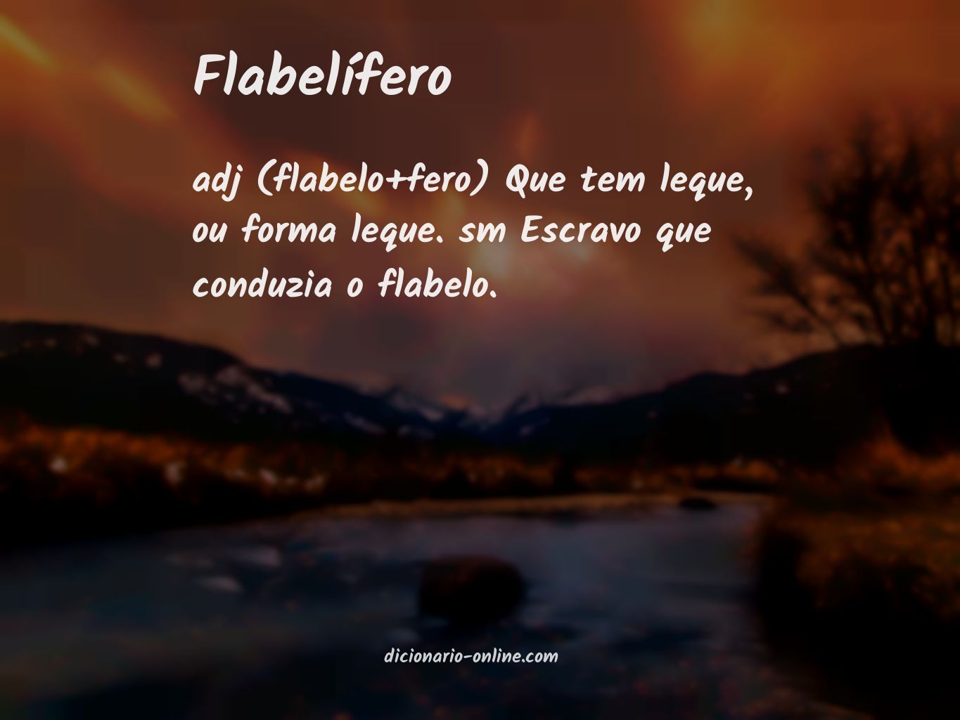 Significado de flabelífero