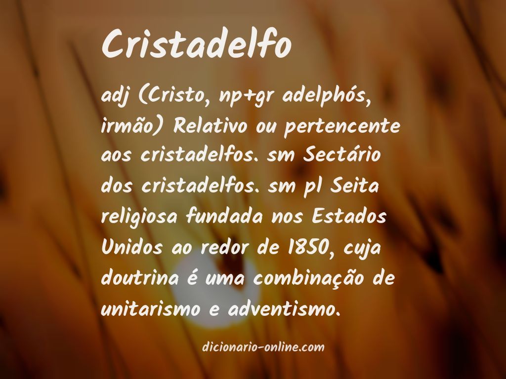 Significado de cristadelfo