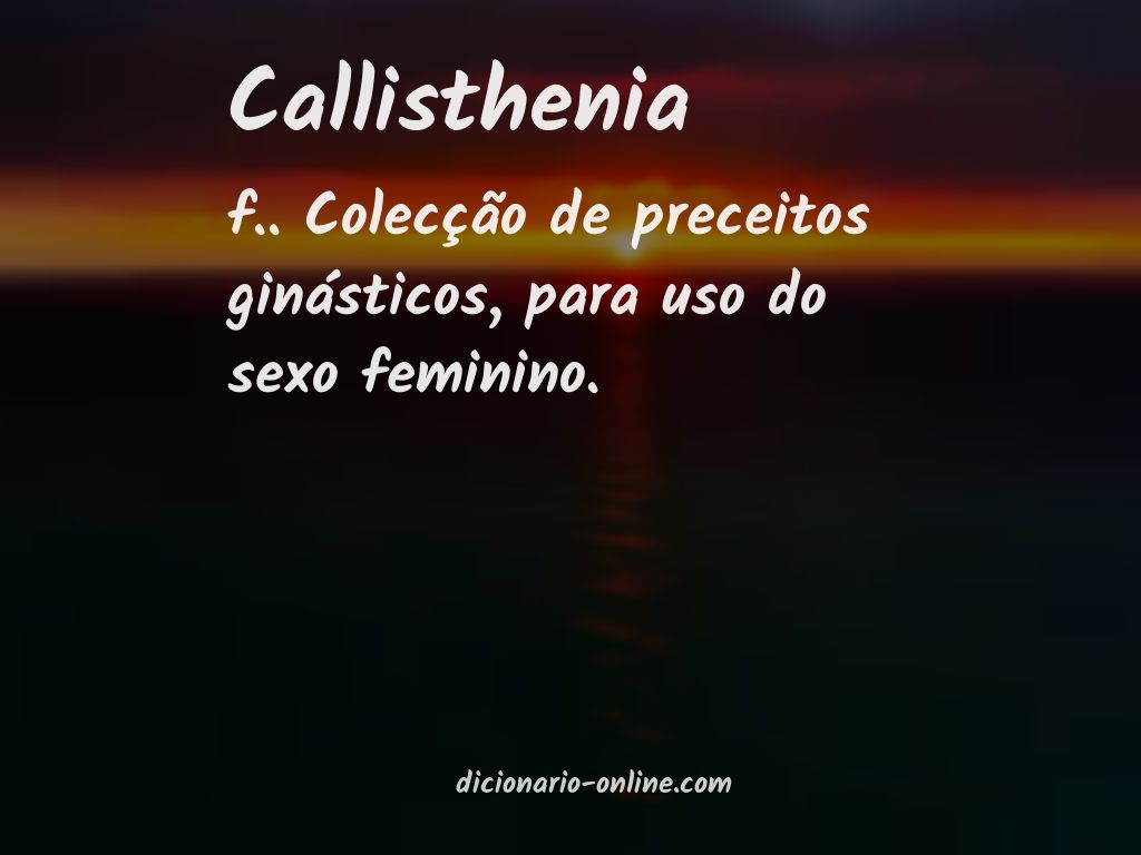 Significado de callisthenia