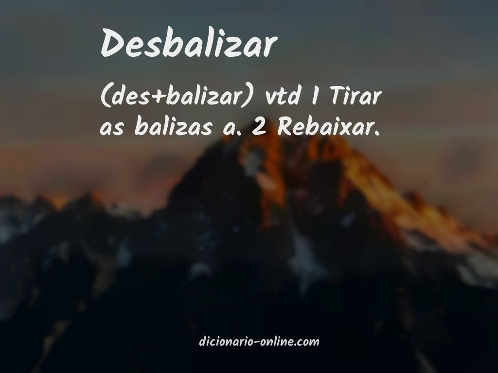 Significado de desbalizar